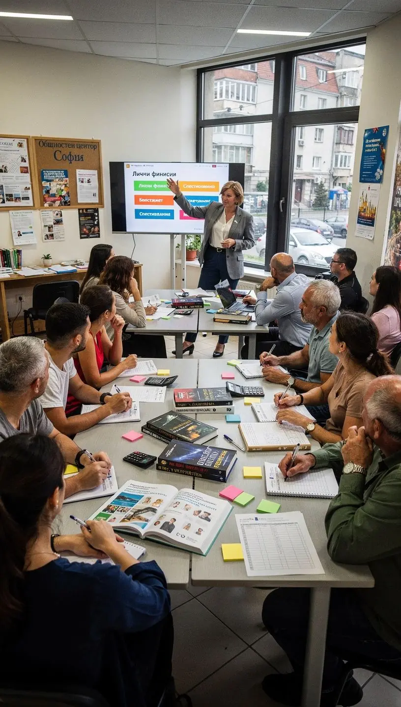 Изображение на човек, който планира бюджета си с помощта на тетрадка и калкулатор.